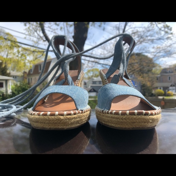 Rampage ‘Harriet’ Espadrilles Wedge Heel Tie Ankle NWOB - Picture 6 of 8